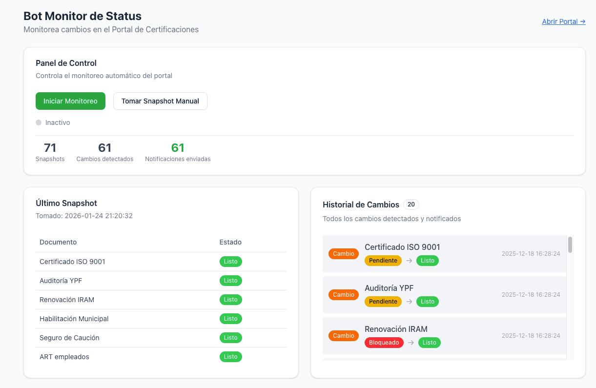 Bot de Monitoreo de Certificaciones